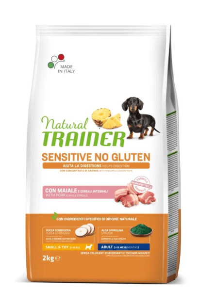 Сухой корм для собак мелких пород Trainer Natural Sensitive No Gluten Small&Toy Adult (свинина) 7 кг - фото 1 - id-p224821842