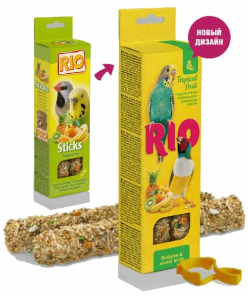 Палочки для волнистых попугаев и экзотов "RIO" с тропическими фруктами - фото 1 - id-p224454785