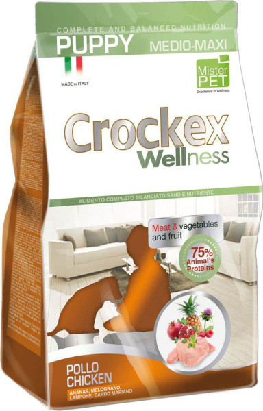 Сухой корм для щенков Crockex Wellness Puppy Medium/Maxi (курица и рис) 12 кг - фото 1 - id-p219460088