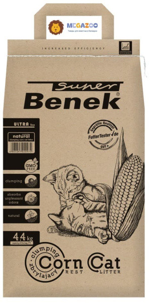 Кукурузный наполнитель Super Benek Corn Cat Ультра Натуральный 7 л - фото 1 - id-p224821910