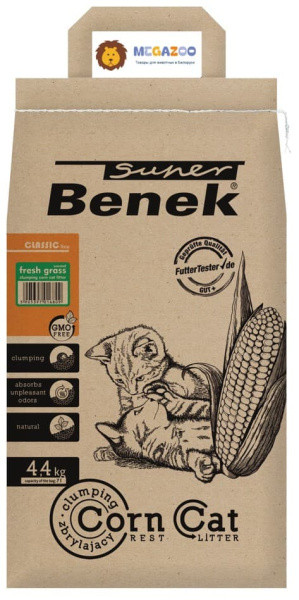 Кукурузный наполнитель Super Benek Corn Cat Ультра Свежая трава 7 л - фото 1 - id-p224821912