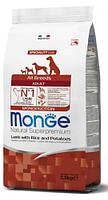 Сухой корм для собак Monge Dog Monoprotein Adult All Breeds (ягненок, рис, картофель) 2.5 кг