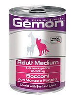 Консервы для собак Gemon Dog Medium Adult (говядина, печень) 415 гр