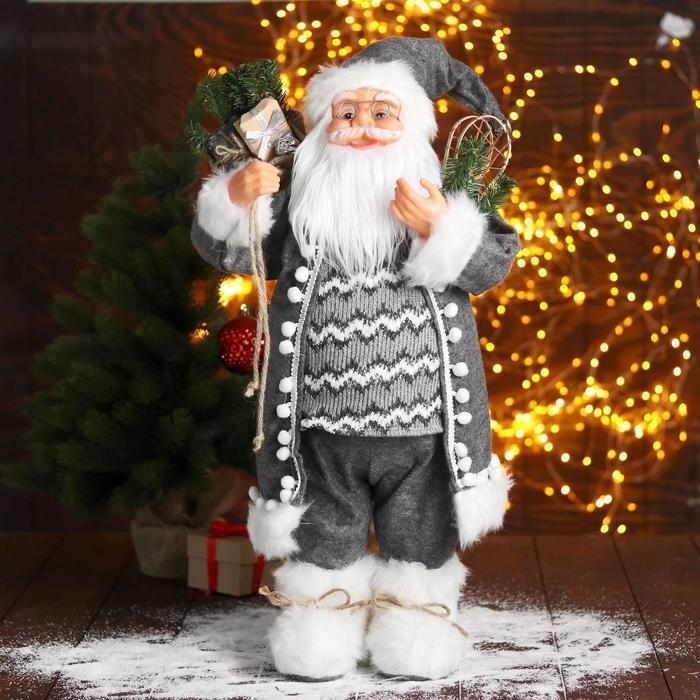 Дед Мороз "В сером тулупе со снегоступами" 60 см - фото 1 - id-p227163079