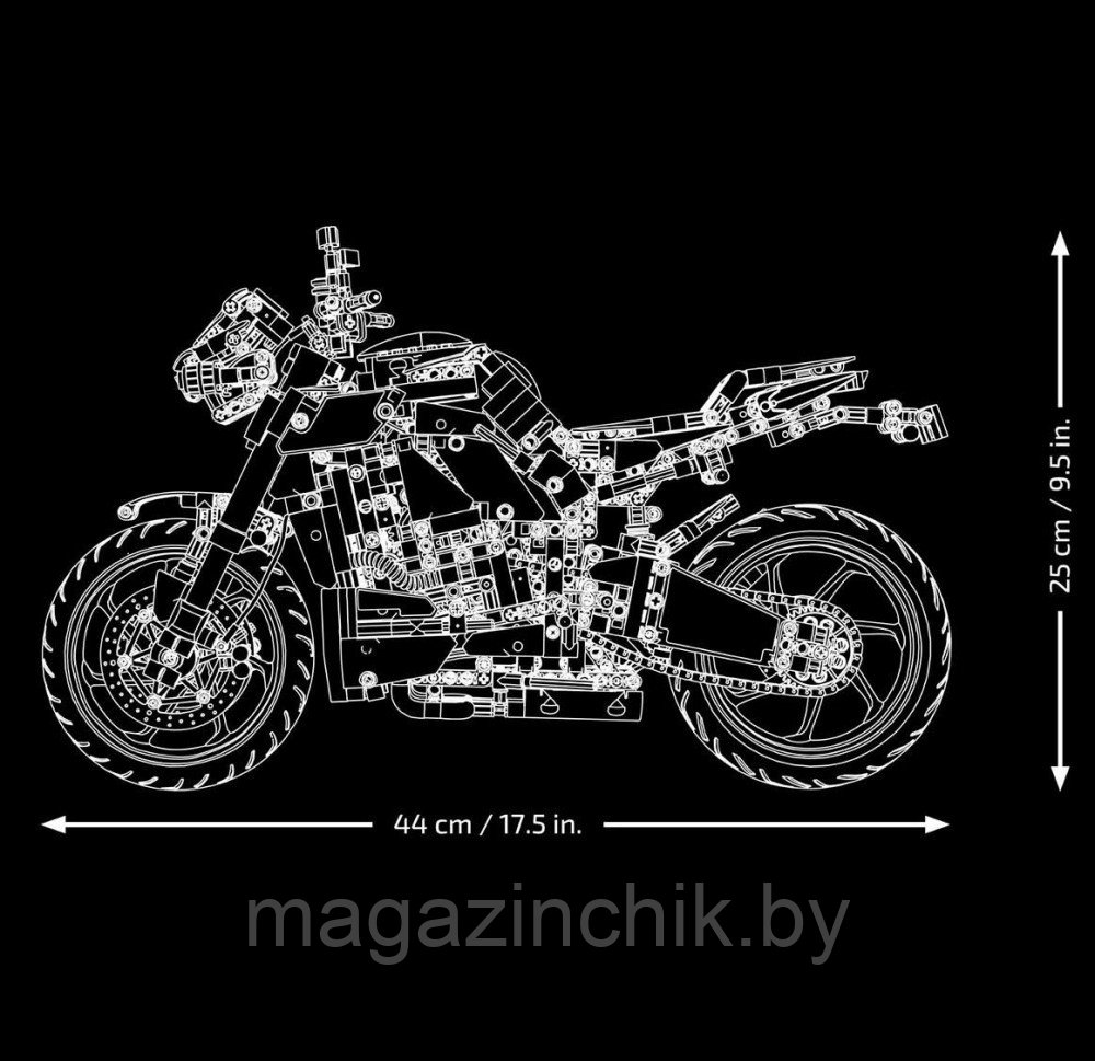 Конструктор Мотоцикл Yamaha MT-10 SP Техник 1478 деталей 7088 / T2119 - фото 4 - id-p227162348