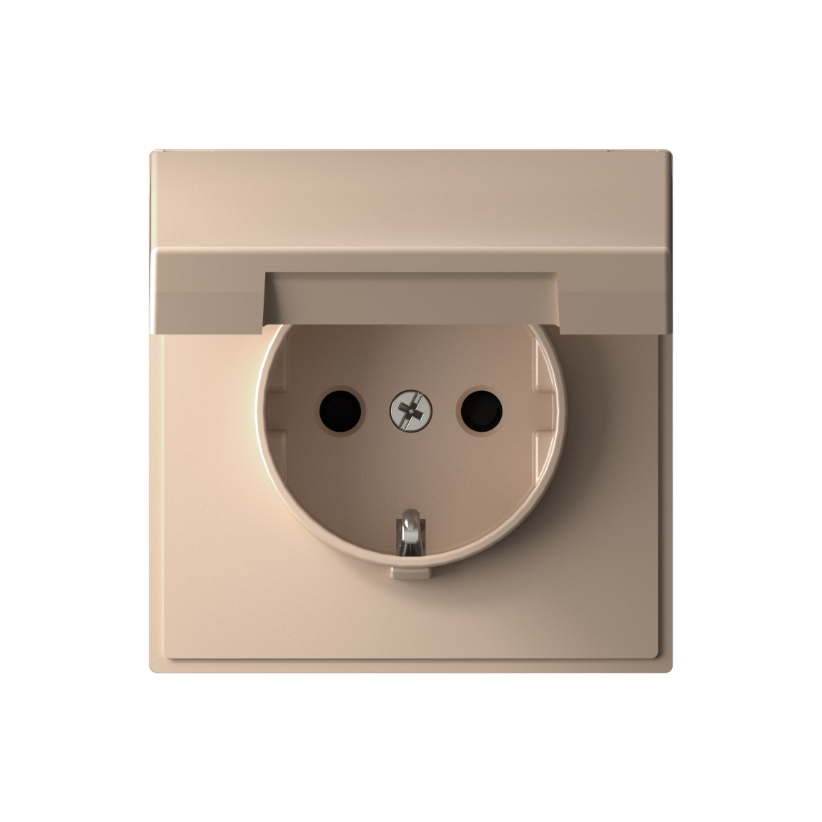Розетка с заземлением с крышкой, IP20, цвет Песочный (Schneider Electric ArtGallery)