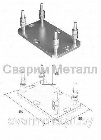 Подставка для роликовой опоры Alutech SGN.02 (большая) - фото 1 - id-p227163460