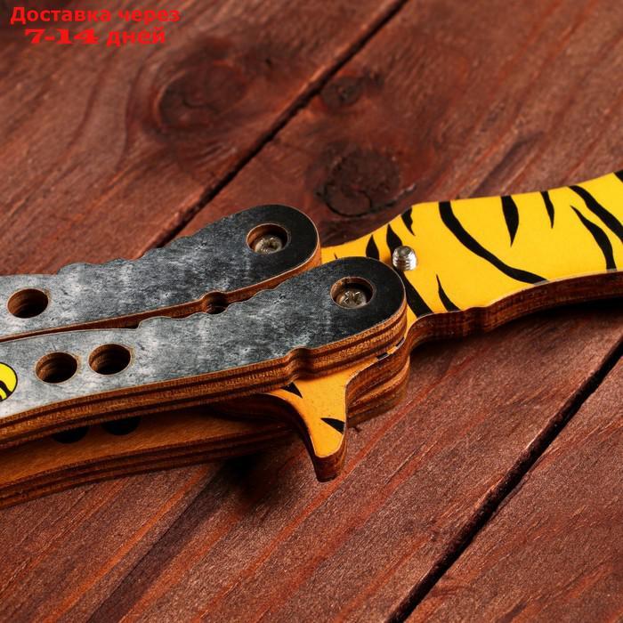 Сувенир деревянный "Нож Бабочка" тигровый - фото 5 - id-p226977660