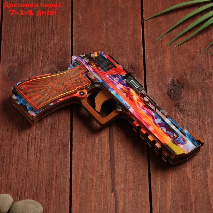 Сувенир деревянный "Пистолет-резинкострел" разноцветный - фото 3 - id-p226977665