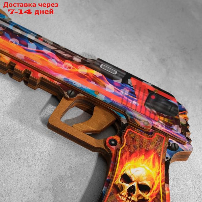 Сувенир деревянный "Пистолет-резинкострел" разноцветный - фото 9 - id-p226977665