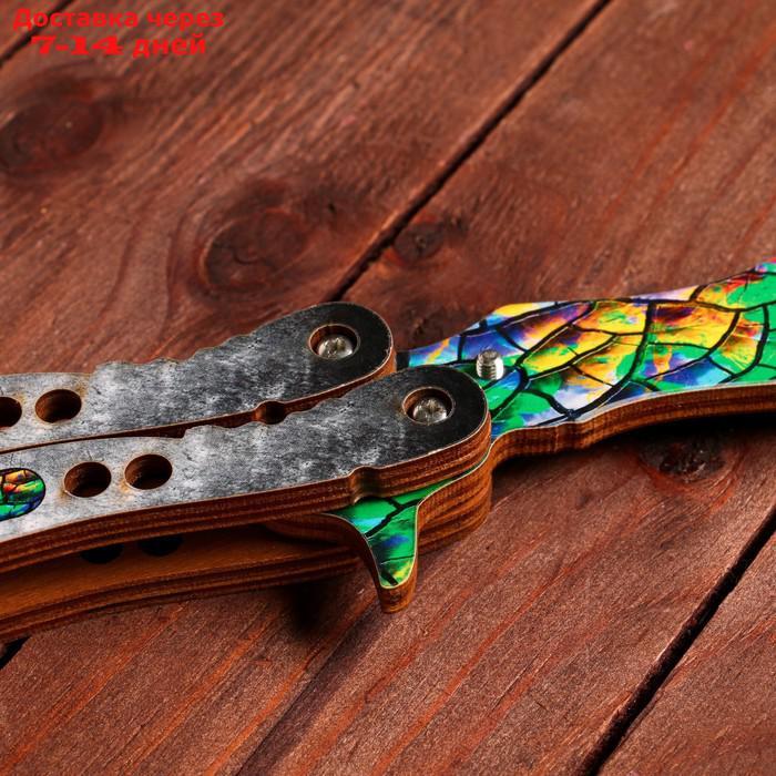 Сувенир деревянный "Нож Бабочка" разноцветный - фото 5 - id-p226977666