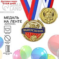 Медаль тематическая "Выпускник", золотой, d=5 см