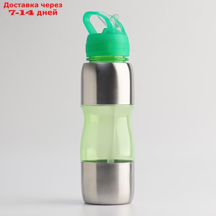 Бутылка для воды "Альби", велосипедная, 650 мл, 25 х 6 см, зелёный - фото 1 - id-p226950919