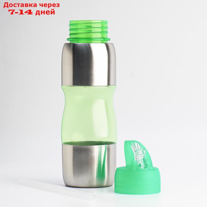 Бутылка для воды "Альби", велосипедная, 650 мл, 25 х 6 см, зелёный - фото 2 - id-p226950919