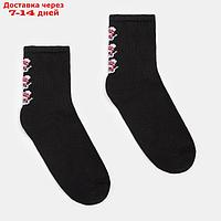 Носки женские "Снеговики" MINAKU цвет чёрный, размер 38-39