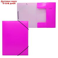 Папка на резинке А4, 500 мкм, Calligrata "Neon", корешок 30 мм, неоновая, розовая