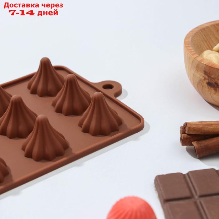 Форма для шоколада Доляна "Трюфо", 15 ячеек, 21×10×2,2 см, цвет шоколадный - фото 3 - id-p226979848