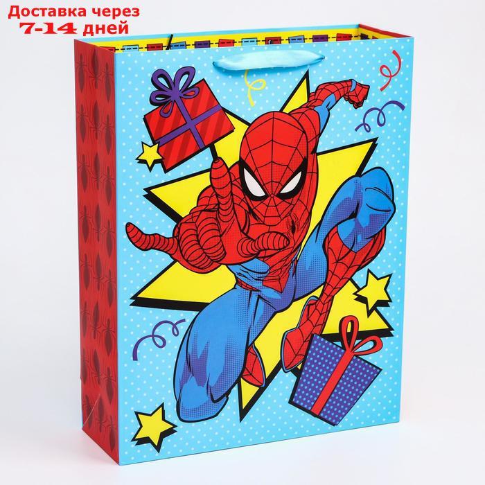 Пакет ламинат вертикальный "С Днем Рождения!", Человек-паук, 31х40х11 см - фото 3 - id-p226952802