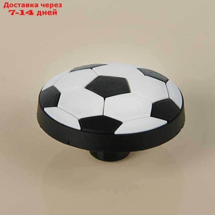 Ручка кнопка детская KID 014, "Футбольный мяч", резиновая, белая/черная - фото 3 - id-p226972445