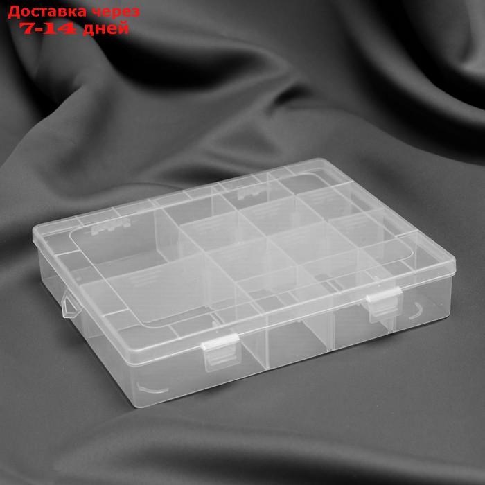 Контейнер для рукоделия, со съёмными ячейками, 14 отделений, 21 × 17 × 4 см, цвет прозрачный - фото 3 - id-p226955168