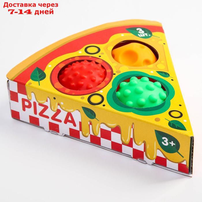 Подарочный набор развивающих, массажных мячиков "Пицца", 3 шт - фото 6 - id-p226950981