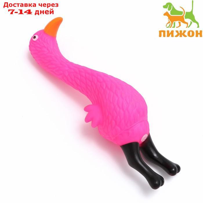 Игрушка пищащая "Фламинго" для собак, 22,5 см, розовая - фото 1 - id-p226979911