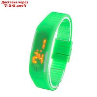 Часы наручные, электронные, литые, застежка на магните, зелёные, l=25 см