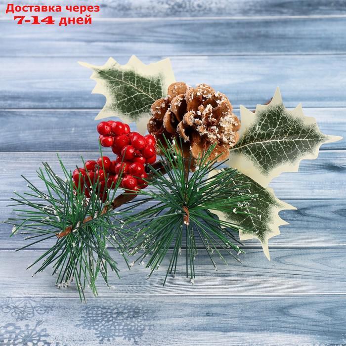Декор "Зимние грезы" калина красная шишка в снегу 20 см - фото 1 - id-p226965237