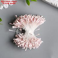 Тычинки для цветов "Капельки матовые бледно-розовые" d=1,5 мм набор 400 шт длина 6 см