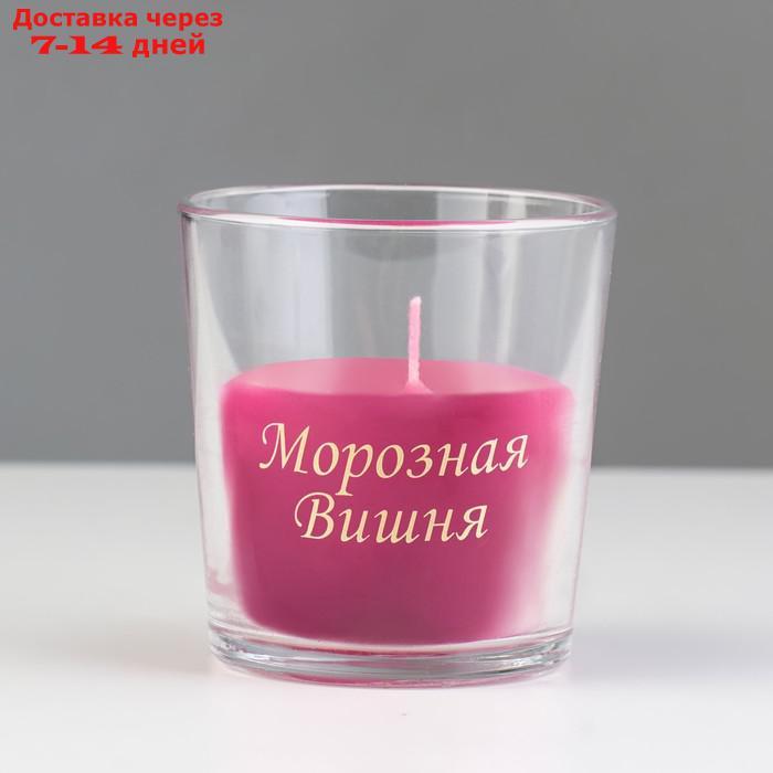 Свеча в стакане ароматическая "Морозная вишня", 6,5х8 см, бордовый - фото 3 - id-p226970987