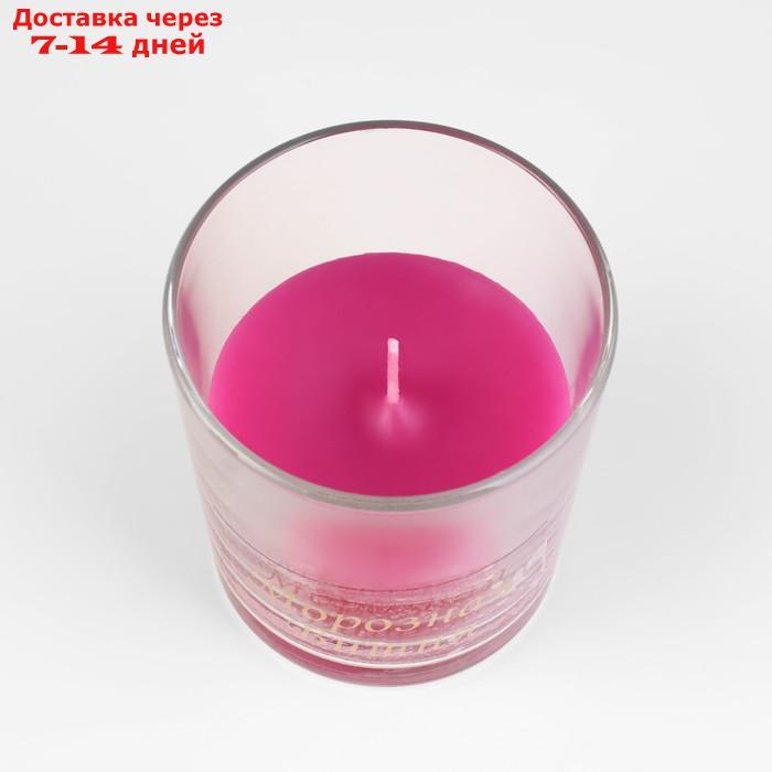 Свеча в стакане ароматическая "Морозная вишня", 6,5х8 см, бордовый - фото 4 - id-p226970987