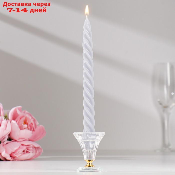 Набор свечей витых, 2,3х 24,5 см, 4 штуки, серый - фото 1 - id-p226983194