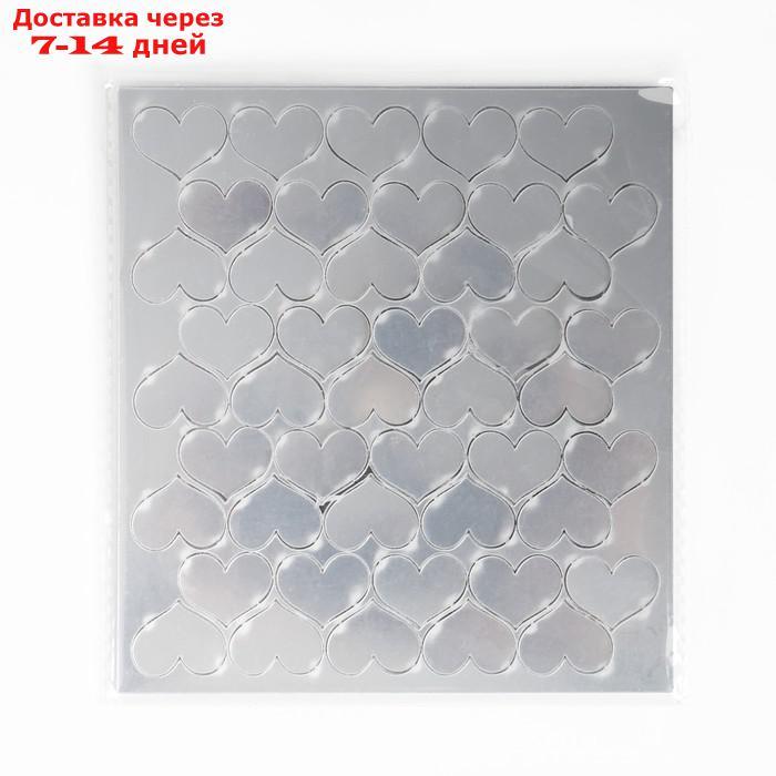 Декор настенный "Дождь", из акрила, зеркальный, 100 элементов, сердце, 2 х 2.5 см, серебро - фото 3 - id-p226983208