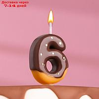Свеча в торт "Шоколадная глазурь", цифра "6"