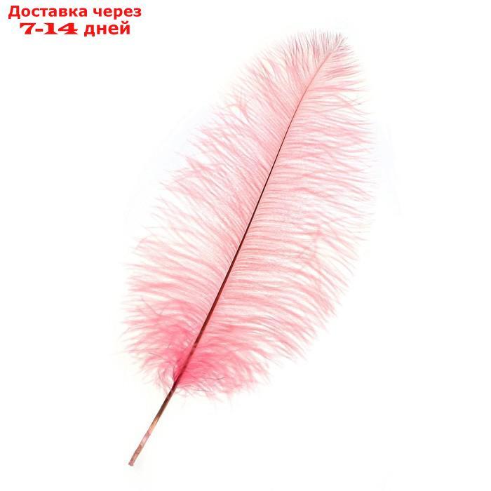 Перо для декора, длина от 45 до 50 см, цвет розовый - фото 1 - id-p226958256
