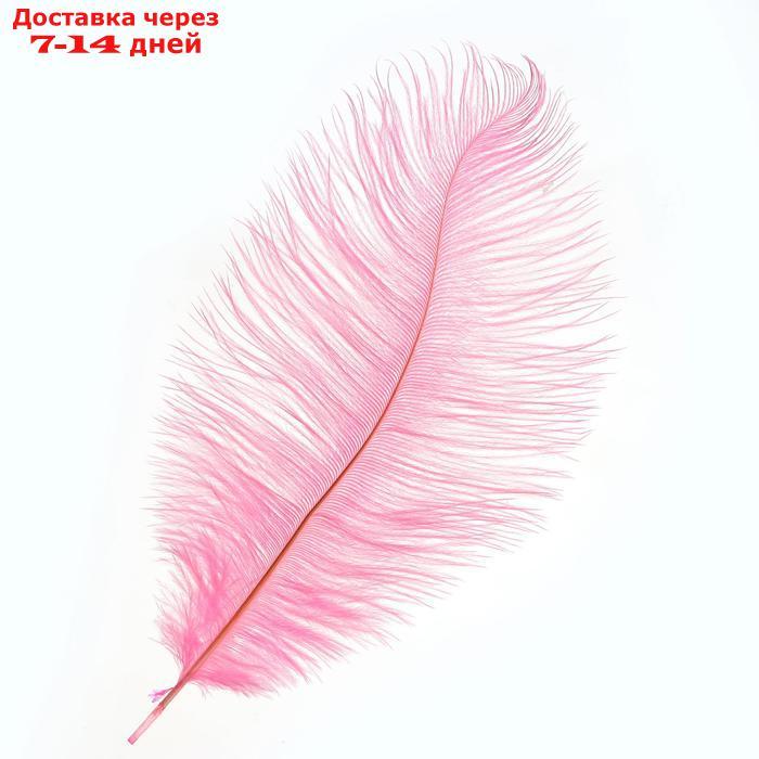Перо для декора, размер: 25-30 см, цвет розовый - фото 1 - id-p226958260