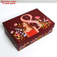 Коробка складная "8 марта, girl", 30 × 20 × 9 см