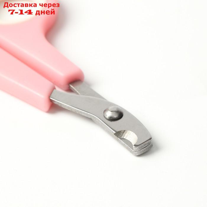 Набор по уходу за когтями: ножницы-когтерезы (отверстие 6 мм) и пилка, розовый с белым - фото 2 - id-p226975926