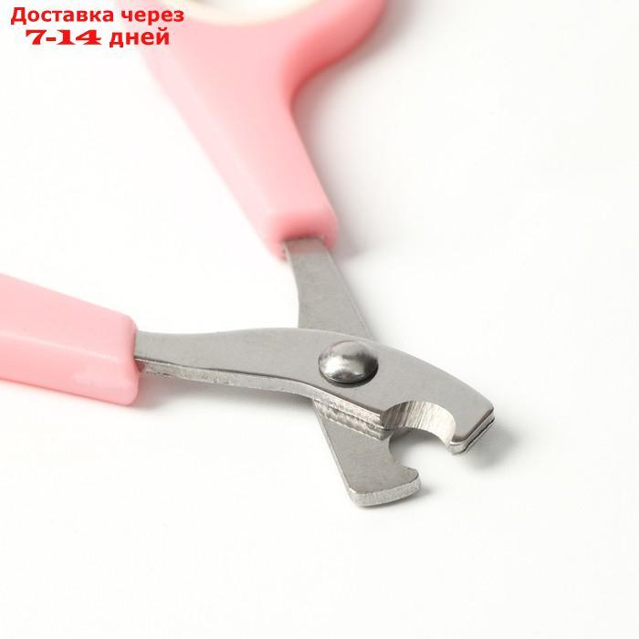 Набор по уходу за когтями: ножницы-когтерезы (отверстие 6 мм) и пилка, розовый с белым - фото 3 - id-p226975926