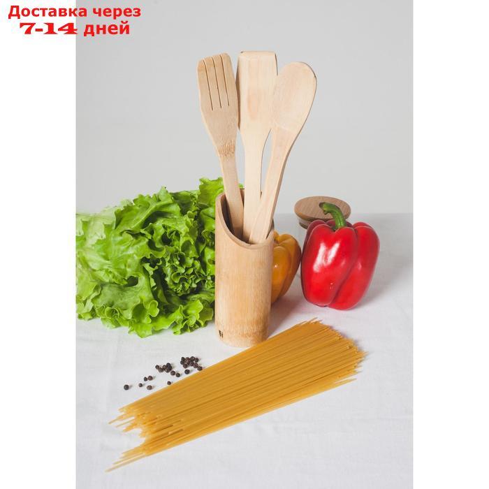 Набор кухонных принадлежностей "Бамбуковый лес", 3 предмета на подставке: 2 лопатки, ложка - фото 4 - id-p226956715