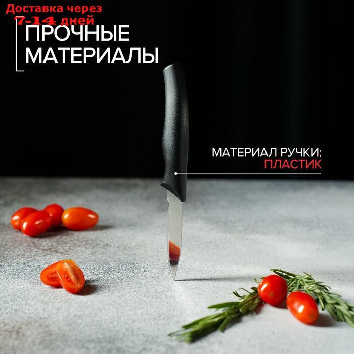 Нож Доляна "Грайм" овощной, лезвие 7,5 см, цвет чёрный - фото 4 - id-p226980123