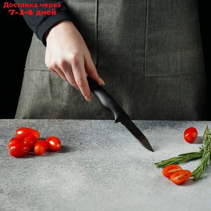 Нож Доляна "Грайм" овощной, лезвие 7,5 см, цвет чёрный - фото 5 - id-p226980123