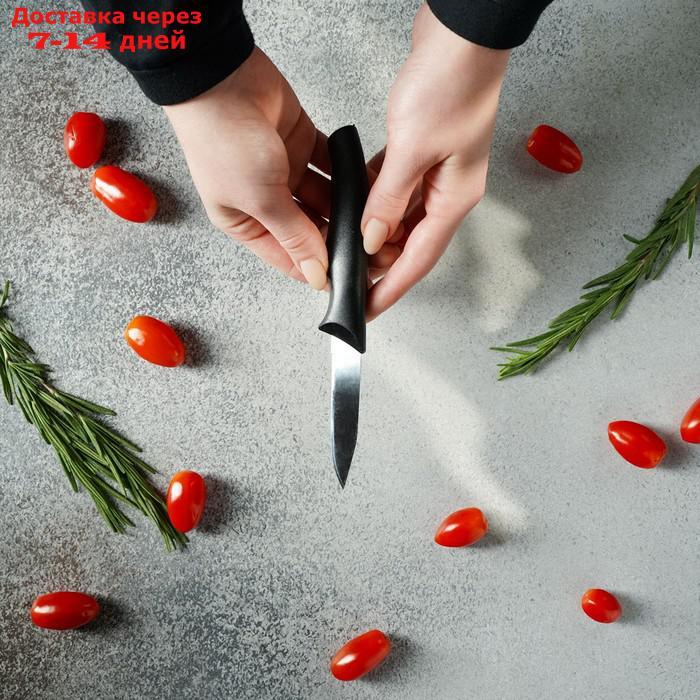 Нож Доляна "Грайм" овощной, лезвие 7,5 см, цвет чёрный - фото 6 - id-p226980123