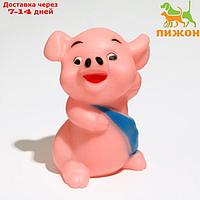 Игрушка пищащая "Веселая свинка - Обжорка" для собак, 9 см