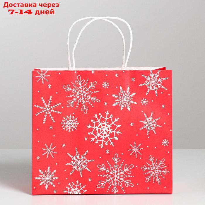 Пакет подарочный крафтовый "С Новым годом!", 22 × 25 × 12 см - фото 2 - id-p226955735
