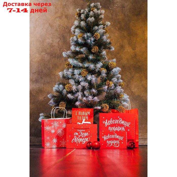 Пакет подарочный крафтовый "С Новым годом!", 22 × 25 × 12 см - фото 5 - id-p226955735
