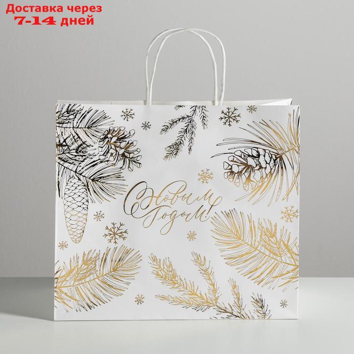 Пакет подарочный крафтовый Best winter, 32 × 28 × 15 см - фото 2 - id-p226955736
