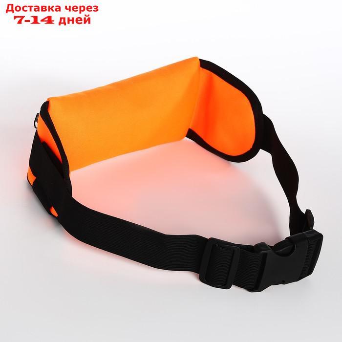 Сумка поясная для бега, отдел на молнии, светоотражающий материал, цвет оранжевый - фото 3 - id-p226969146