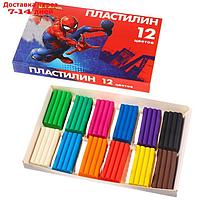 Пластилин 12 цветов 180 г "Супергерой", Человек-паук