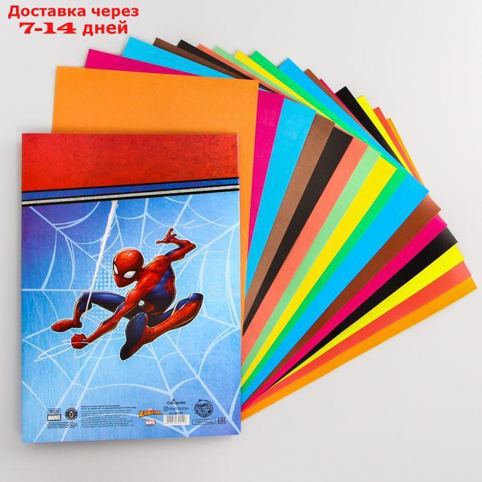 Набор "Герой" А4: 8 листов цветного одностороннего мелованного картона и 8 листов цветной двусторонней бумаги - фото 2 - id-p226981745